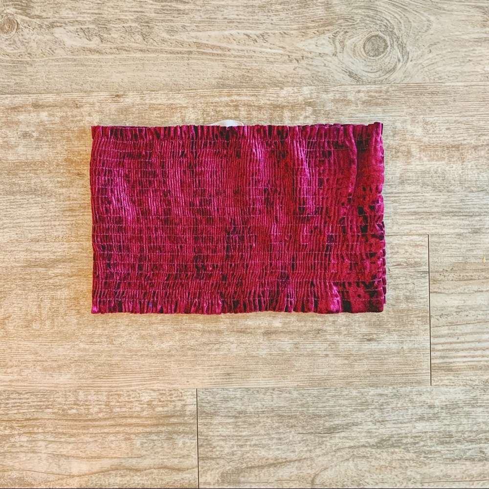 Burgundy Velvet Tube Top
